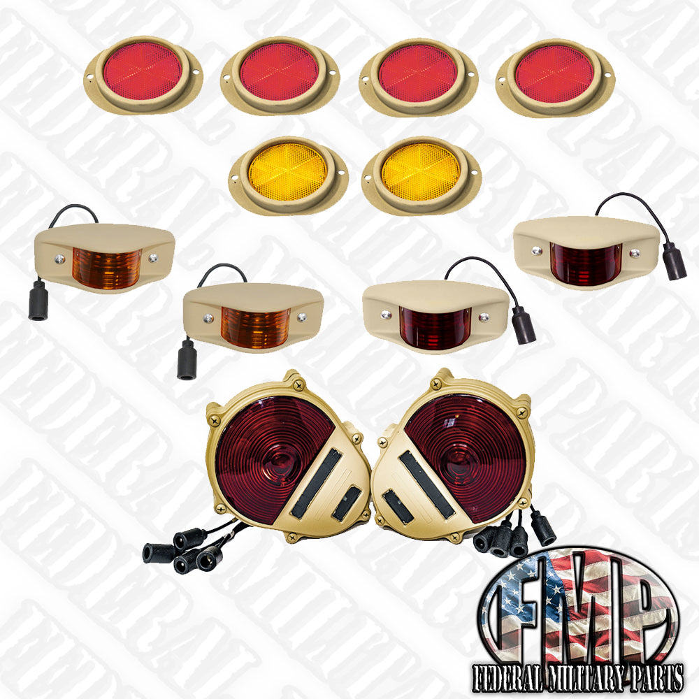12 Piece Lights and Reflectors Kit for Military Trailers - M1101 M1102