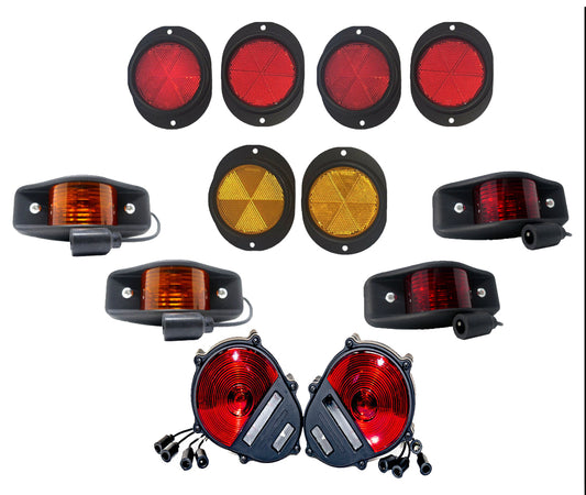 12 Piece Lights and Reflectors Kit for Military Trailers - M1101 M1102