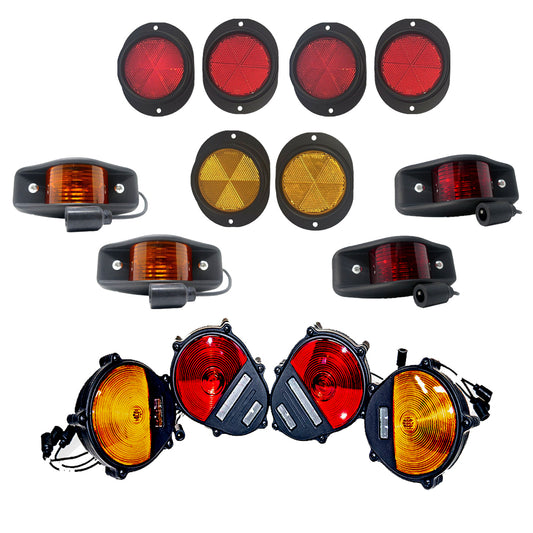 14 Piece Light and Reflector Kit. Includes 6 Reflectors and 8 Exterior Lights - No Headlights - fits Humvee