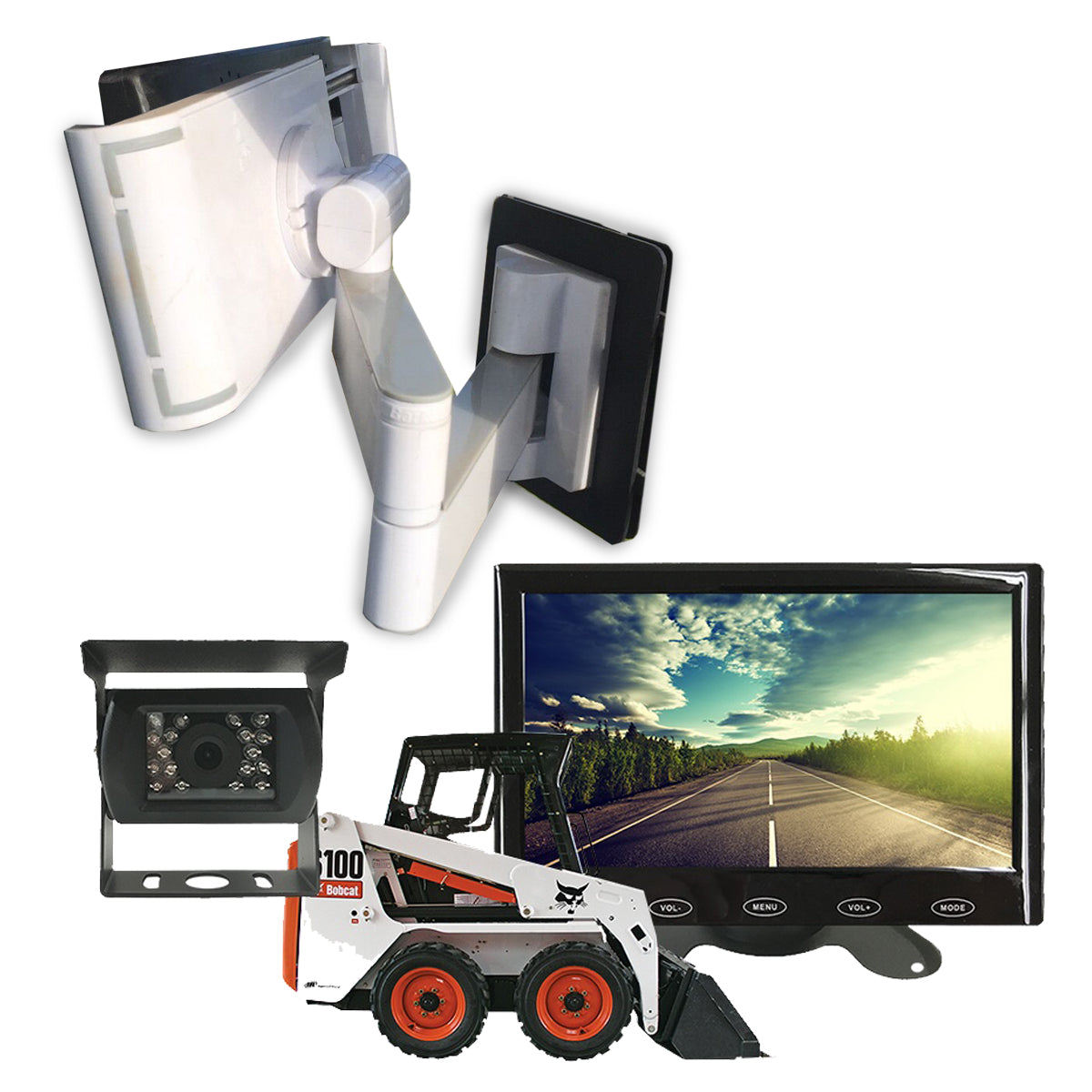 Skid Steer Bobcat Back Up Camera + Mounting Arm Universal for all Sk