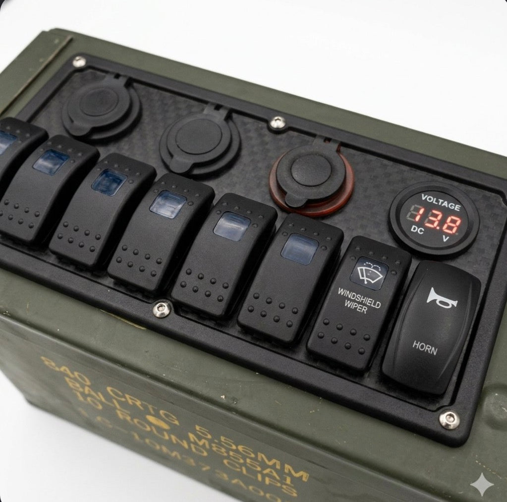 Ammo Can Center Console Control Panel (C) No Cup Holders - for the