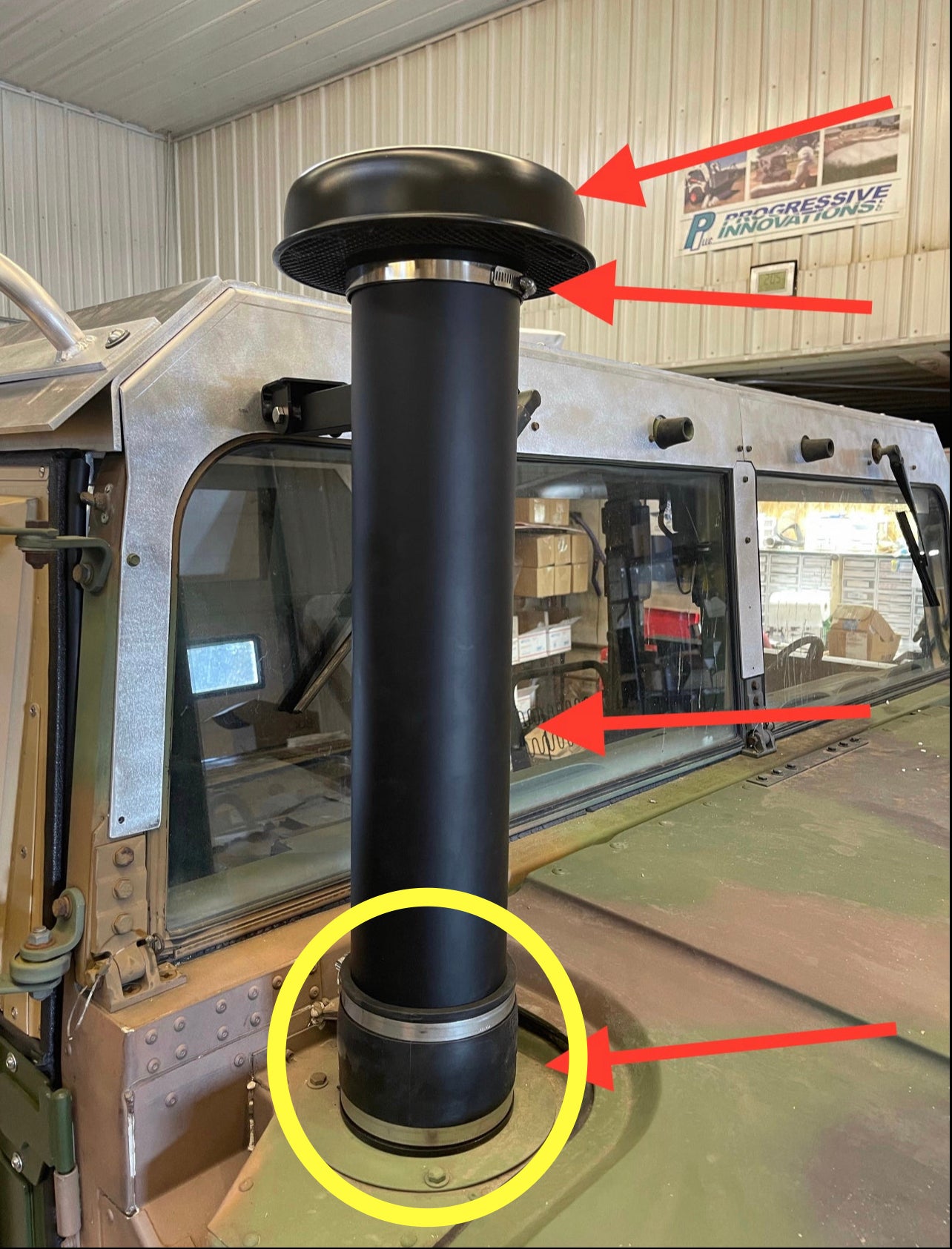 Straight Coupler - 4” x 4” for Military Humvee