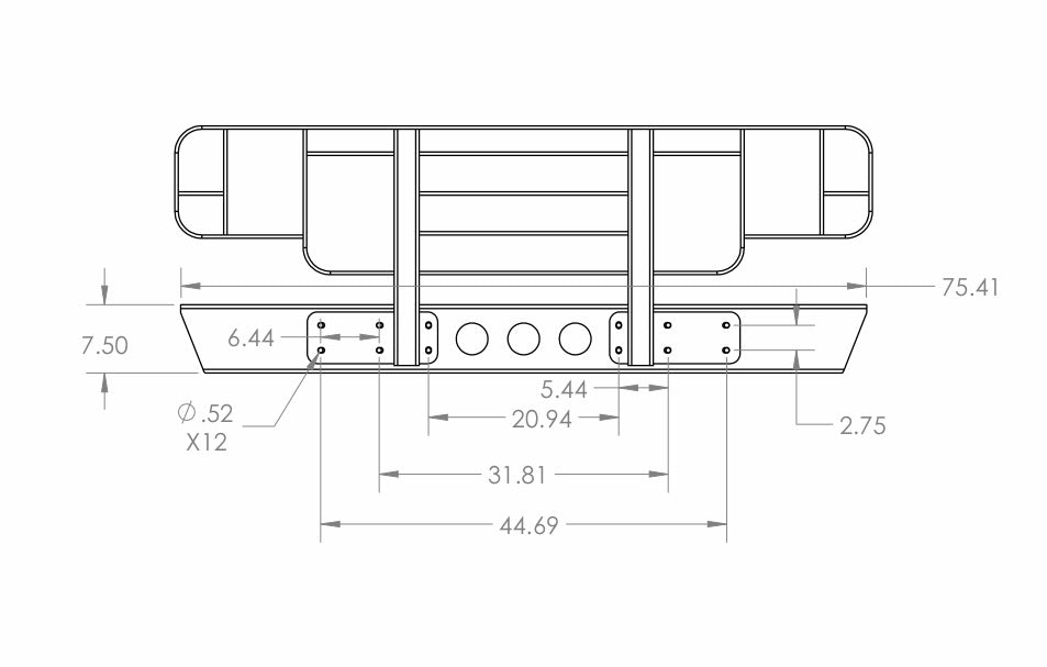 Ford E350 Brush Guard, Front Bumper, Mounting Brackets and Hardware