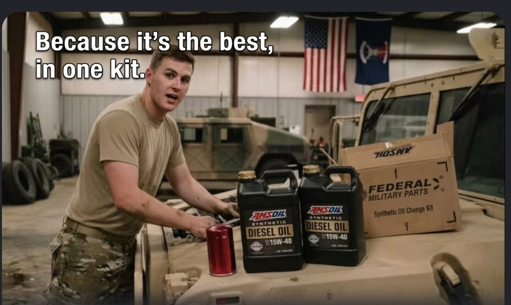 Synthetic Oil Change Kit - Amsoil Military - For HUMVEE - 2 Gallons + Filter
