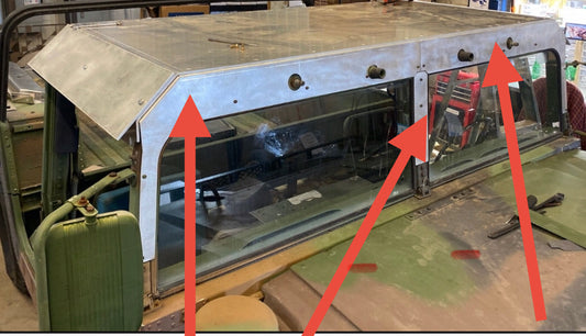Windshield Bezel For Military Humvee 3-Pieces For Hard Top Roof