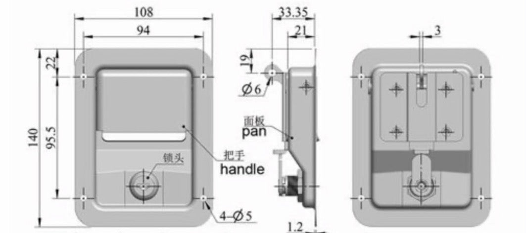 Humvee / H1-Single-Sperrtür-Griff-Latch für harte X-Türen M998