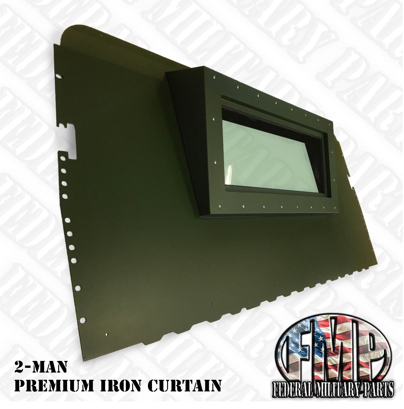 Premium Rear Curtain 2-Man Curtain - Rear Curtain Replace Canvas With Steel fits Humvee M998 HMMWV