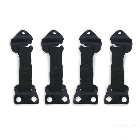 Correas limitadoras - Juego de 4 - Negras - (Para vehículos de 4 puertas) 2 delanteras, 2 traseras, compatibles con camiones militares Humvee X-Doors