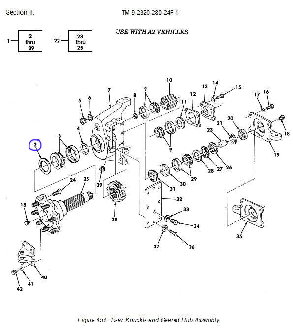 Seal, Geared Hub (Output), for HUMVEE 5330-01-203-6551