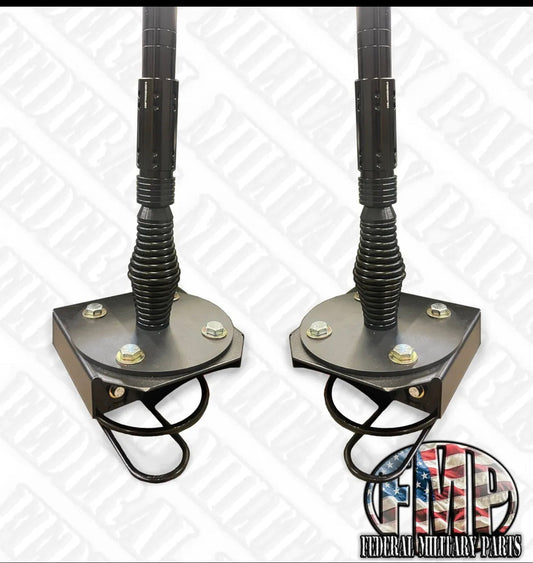 New Dual Military Antenna Kit, Base and Mounting Bracket Kit Not OEM Fits HUMVEE
