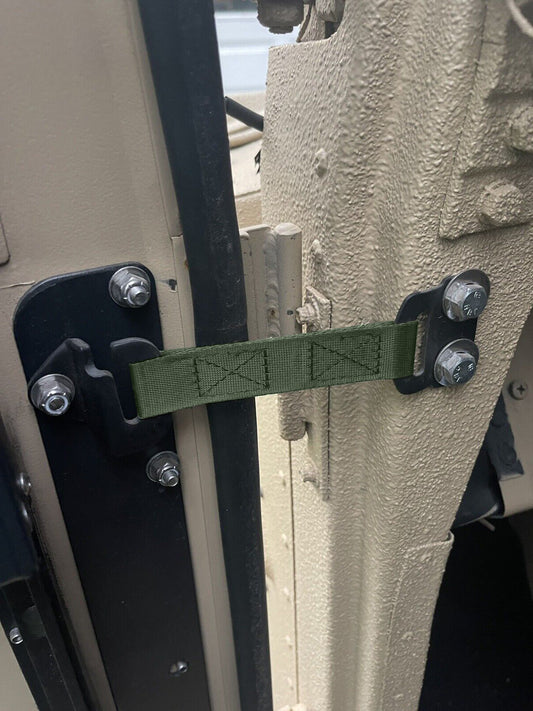 Correa limitadora de puerta X VERDE LH - compatible con Humvee M998 HMMWV lado del conductor HUMMER
