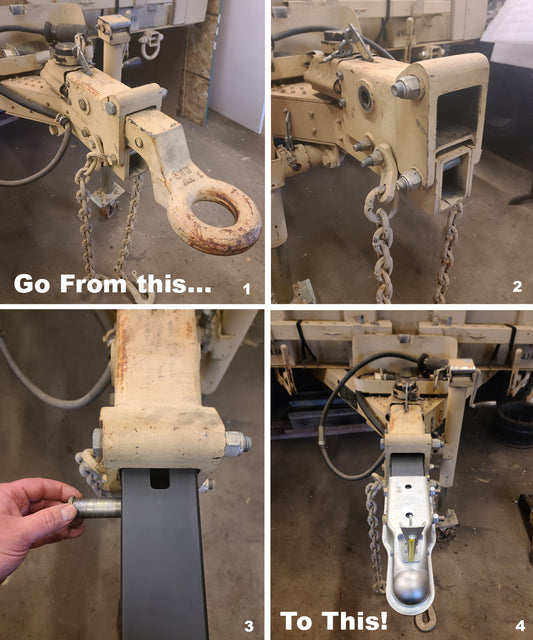 Ball Hitch Conversion from Pintle Hitch to 2 5/16" Ball Hitch for M1101 and M1102 Military Trailer (Copy)