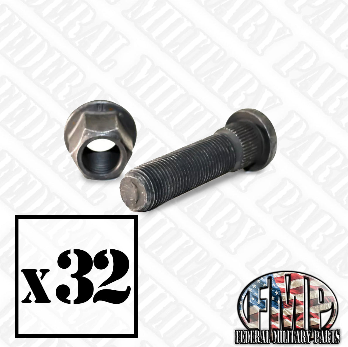 Wheel Assembly Bolt + Flanged Nut 1/2-20x2 1/8 5306-01-417-2467 Wheel Rim Bolt fits Military Humvee M998