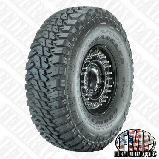 2 Goodyear MTR Kevlar Tires Matched Pair of 37” Mounted on 8-Lug 16.5” Rims 90-100% Tread. 10 PLY 24 Bolt Plus Run flat Insert- fits Humvee
