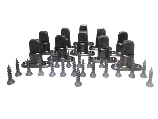 20 Pk Black + Screws Marine Boat Canvas Sail Twist Tie Connector Fastener