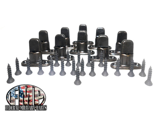 Canvas Twist Connectors - Double Height For 2 Canvas Layers - 20 PK - Black With Screws