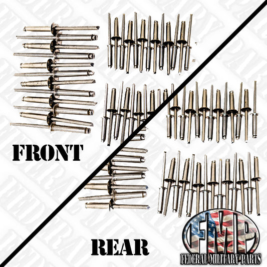 Stainless Steel Rivet Kit - For One Door - fits Humvee X-Door M998 HMMWV - For Mounting Door Skins