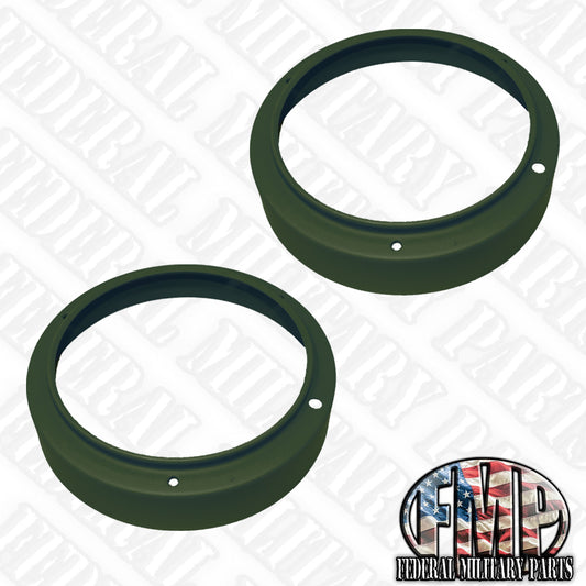 New OEM Headlight Bezel Rings for Military Humvee Black, Tan or Green for LED head lights or Incandescent. Jeep M925 M935 Deuce 5-Ton