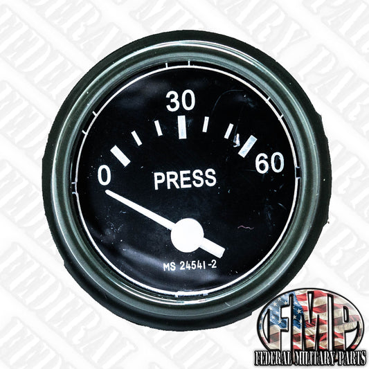 0-60 PSI Oil Pressure Gauge Green, fits M35A2 M-Series Humvee MS24541-2