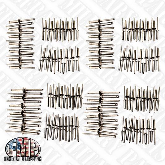 Humvee不锈钢铆钉套件 - 4门套件 - 154 PC - X-MORE-M998 - HMMWV - 用于安装门皮