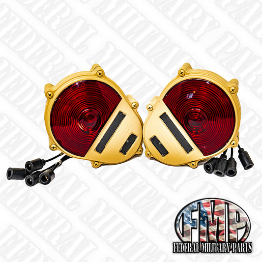 两只棕褐色尾灯信号制动器停止灯装配黑色24伏军用悍马