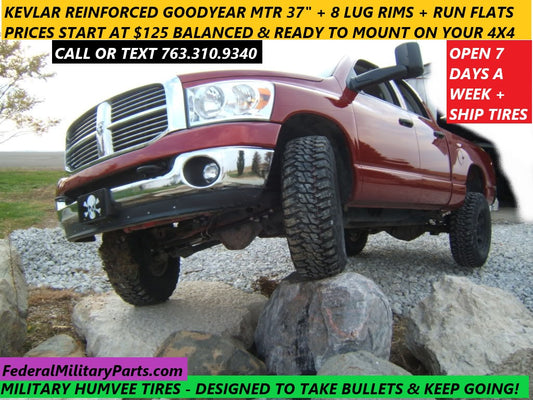 古德年地铁凯夫拉尔悍马 - 匹配集 5 - 37" 安装在 8-Lug 16.5" 边缘 - 90-100% - 10 PLY - 24 螺栓 + 运行平插