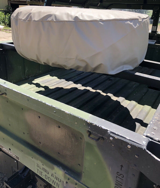 Canvas Spare Tire Cover For 37” TIRES - fits MILITARY HUMVEE SPARE TIRE COVER M998 CARRIER. AVAILABLE IN BLACK, TAN OR GREEN. Condition is New.