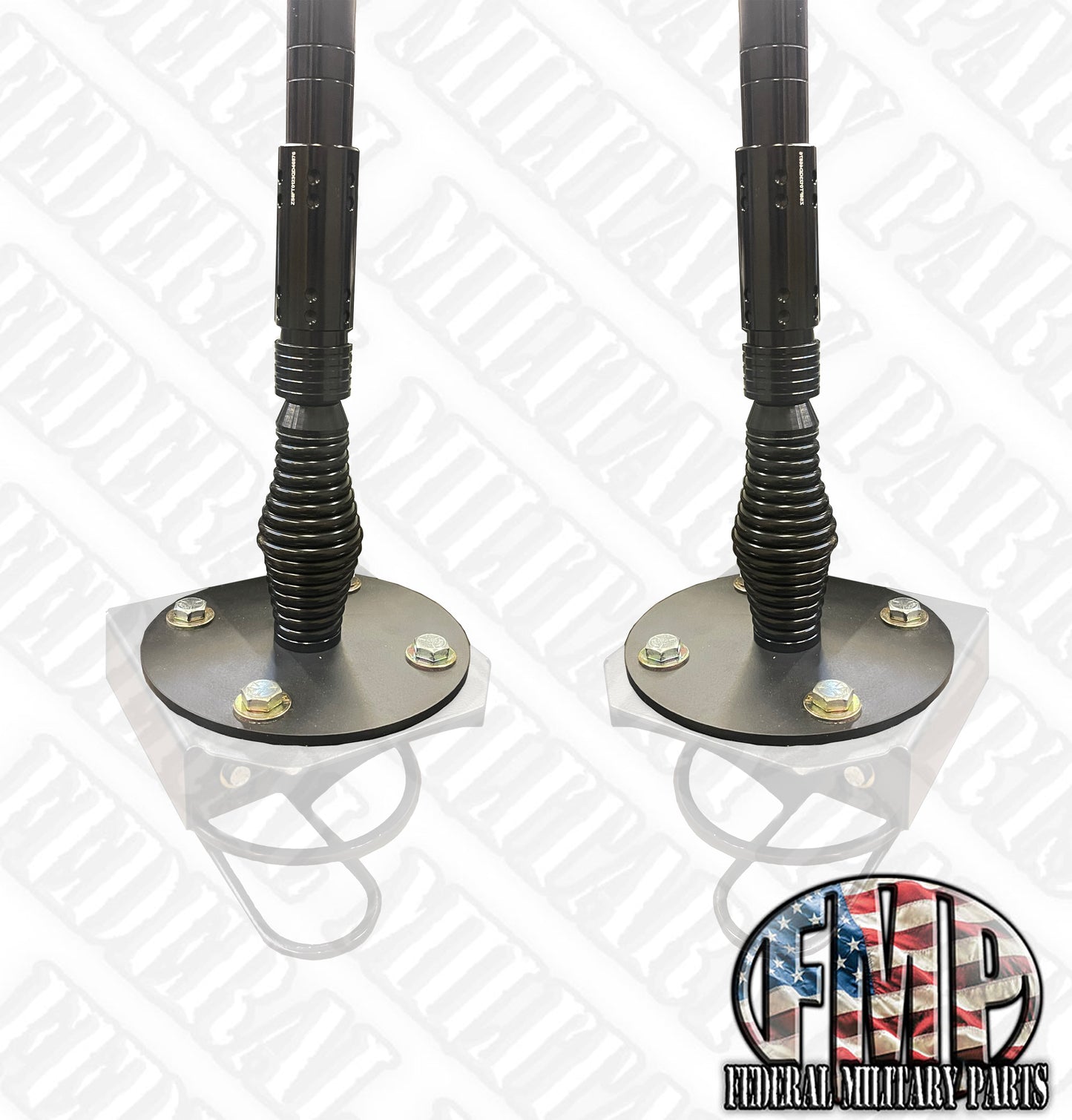 New Dual Military Antenna Kit, Base and Mounting Bracket Kit Not OEM Fits HUMVEE