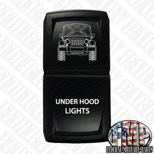 Rocker Switch "Under Hood Light" for Military Humvee M998 M1038 M1025 Hmmwv