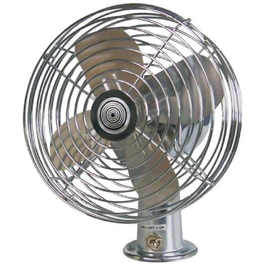 Kombinera Cab Windshield Cooling Fan Defrost Chrome 2 Speed 600 CFM 12V / 24V