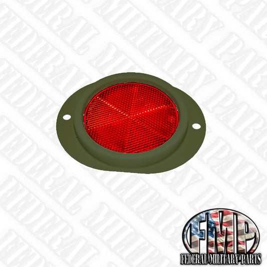 Military Vehicle Reflector - Single - Amber or Red Lens - Black, Tan or Green Body