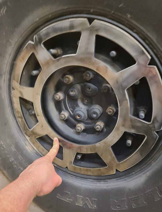 Humvee rock ringar uppsättning av fyra för 16,5 "fälgar