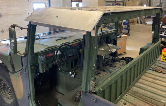 1/4” Thick Tactical 2-Man Hard Top Roof (1 piece) Aluminum fits M998 Hmmwv