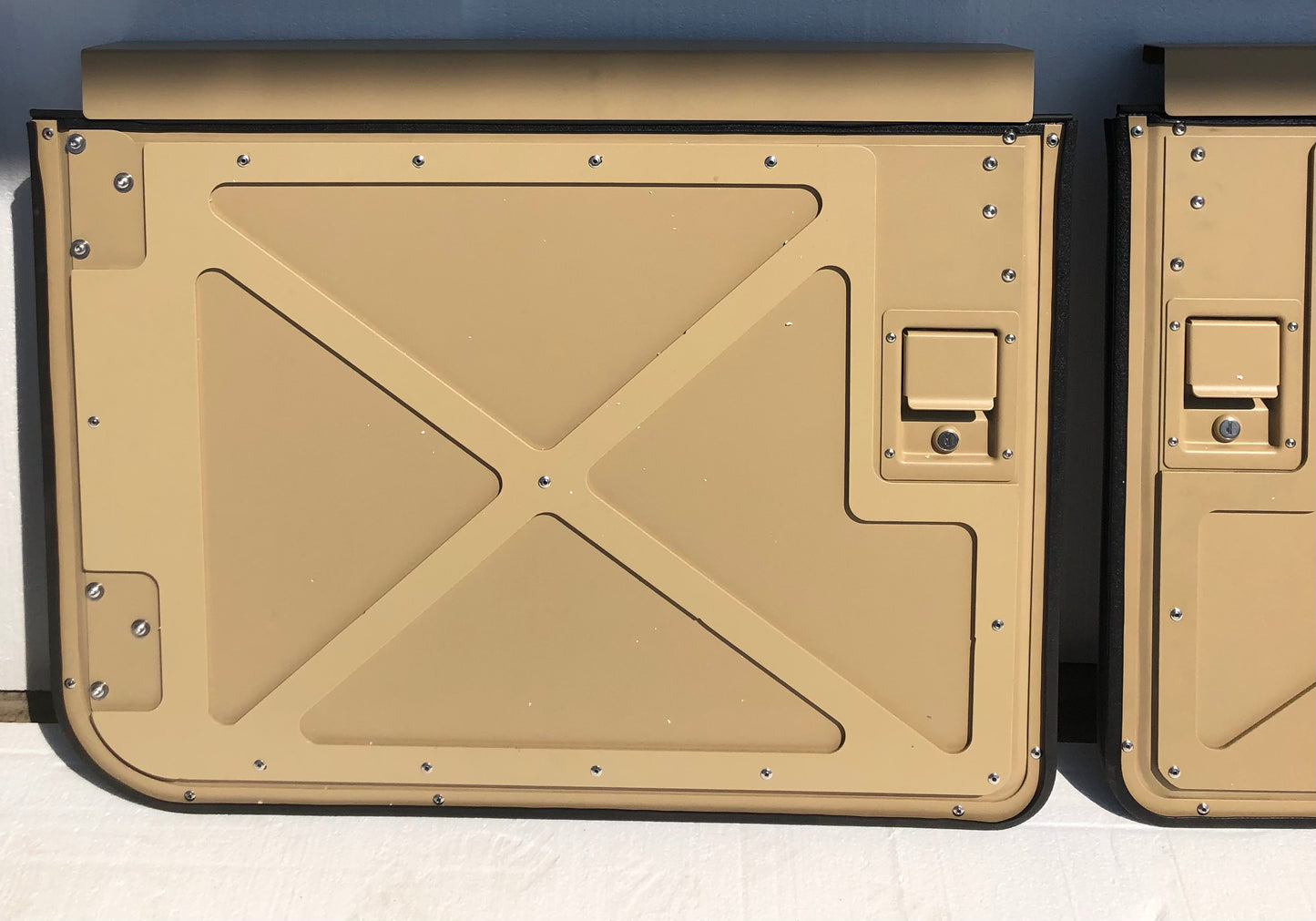 Set of four Military Split Hard Doors Top Half Only with X Pattern, fit Humvee