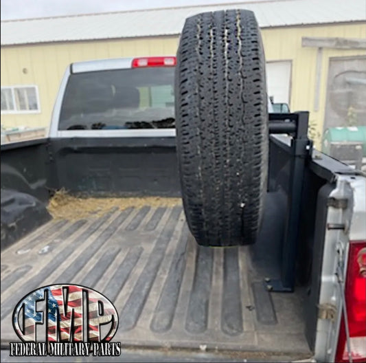 Universal 4X4 Bed Mounted Tire Carrier Fits Ford Dodge Chevy Jeep Pickup Trucks