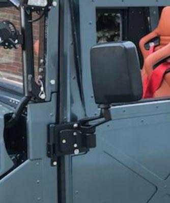 Sport Mirrors (Pair) + With Adapter Plates - No drilling to install - fits Humvee M998 Hard or Soft Door