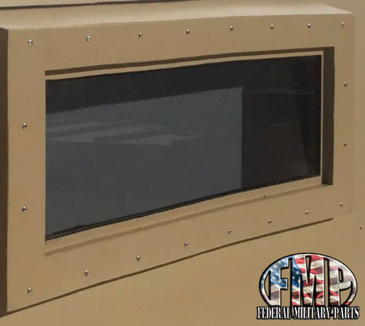 Fenêtre à rideau de fer - Gris teinté résistant à la balle (pas de cadre)