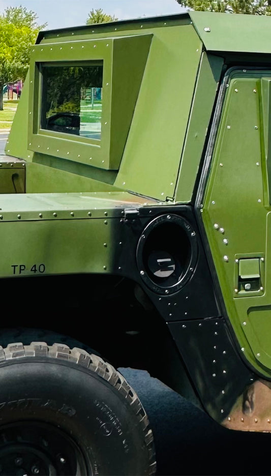 Premium Iron 4-Man Curtain - Rear Curtain Replace Canvas With Steel fits Humvee M998 HMMWV