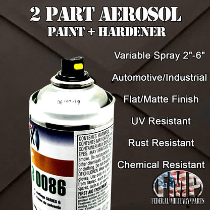 One Can Military Spray Paint in Black, Brown, Tan or Green Two Parts In One Can Includes Hardener M998 Humvee