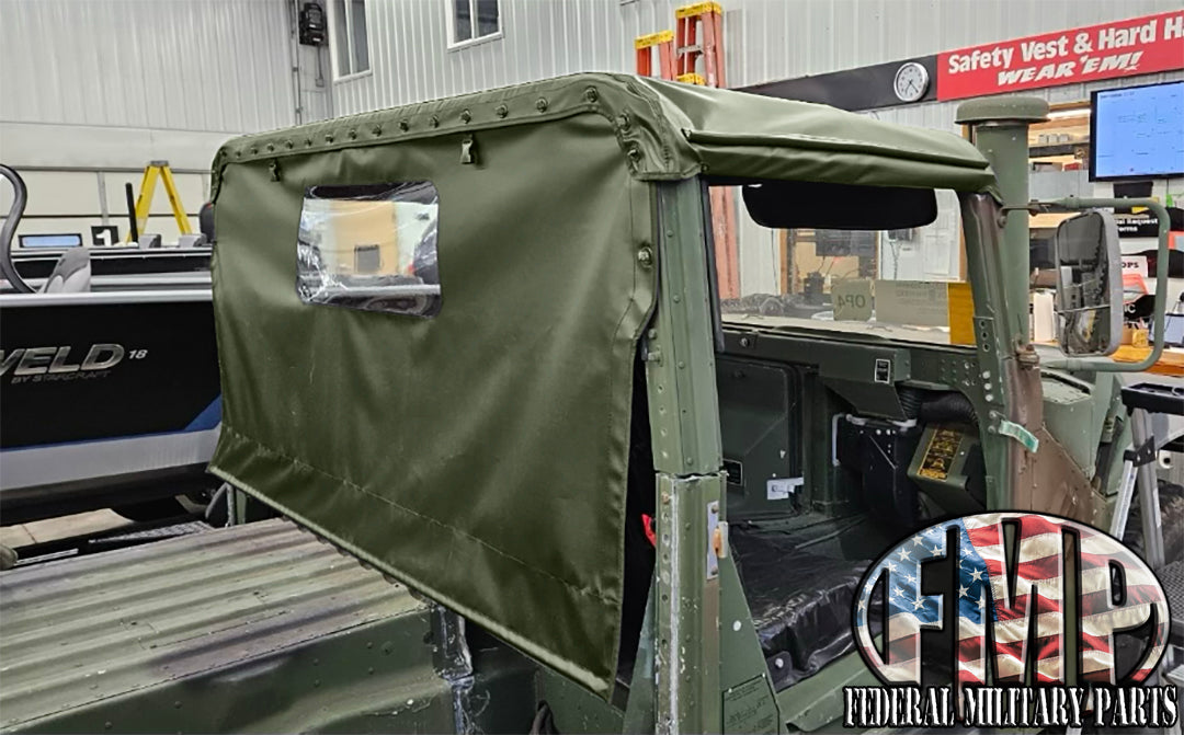 Complete Soft Canvas Cab Kit- 2-Man Cab- GREEN- Includes Soft Top + 2 Doors + Rear Curtain + Rear Curtain Installation Kit