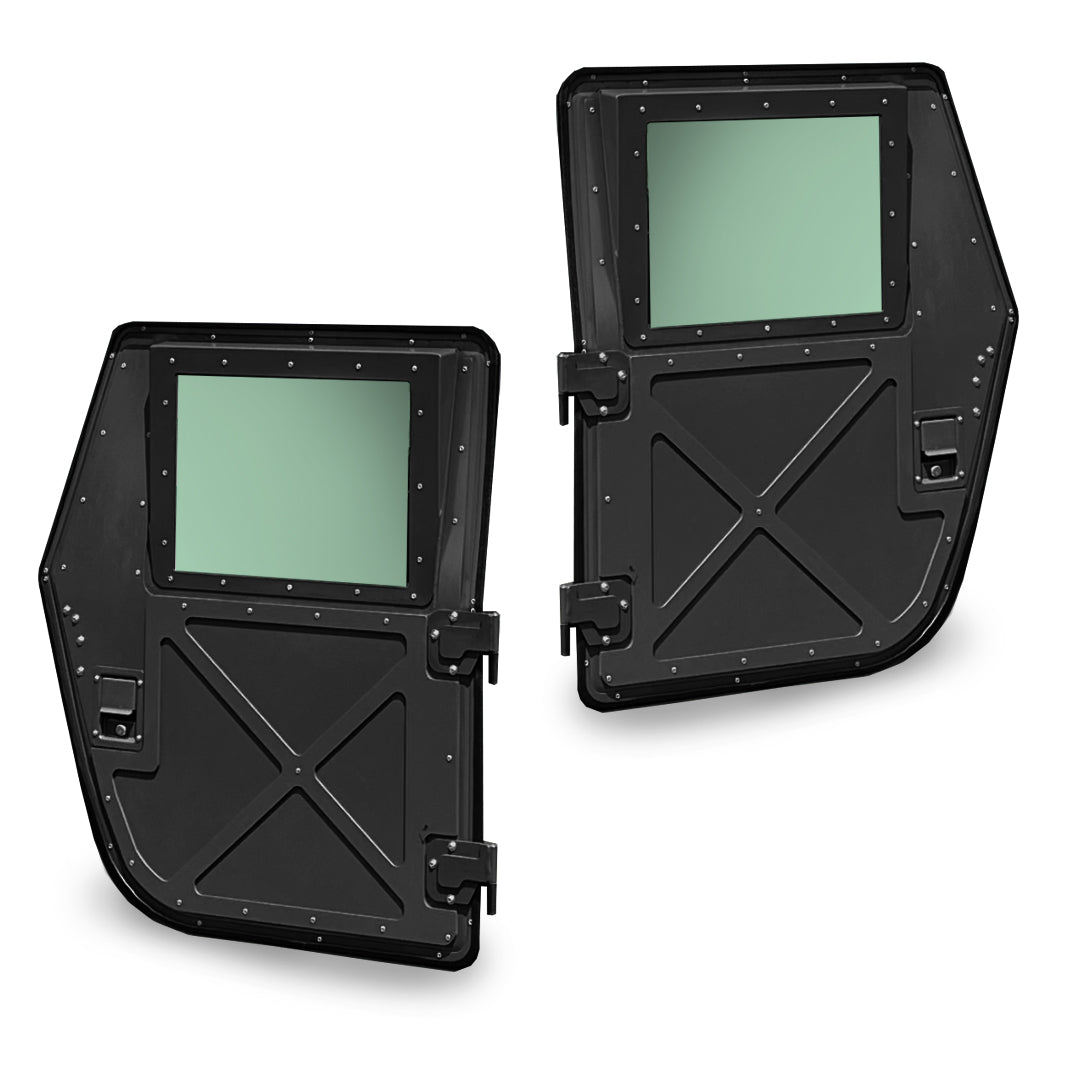 Hard "X" Military Doors for Humvee, Pair of Front or Rear - Black, Tan, or Green Hard Doors