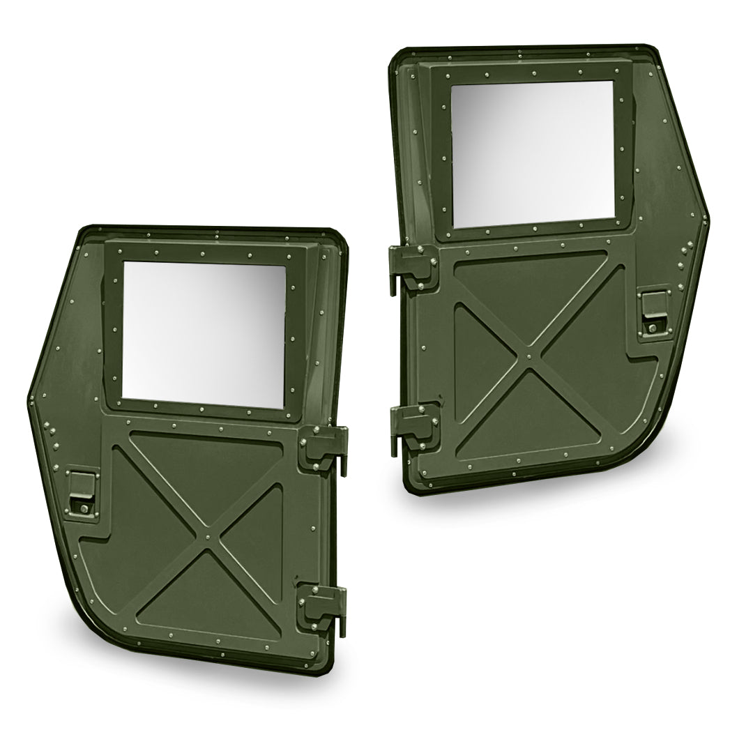 Hard "X" Military Doors for Humvee, Pair of Front or Rear - Black, Tan, or Green Hard Doors