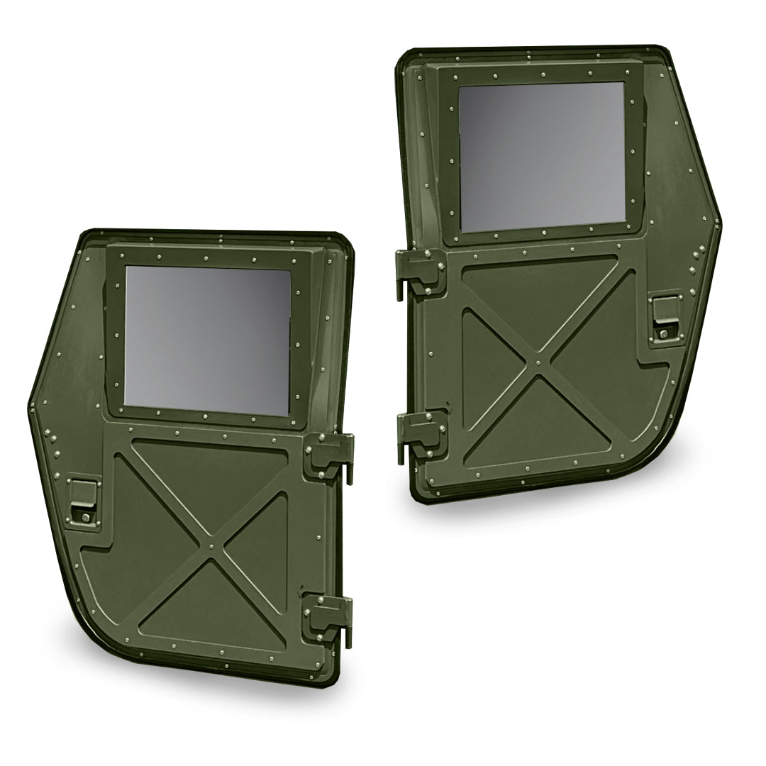 Hard "X" Military Doors for Humvee, Pair of Front or Rear - Black, Tan, or Green Hard Doors