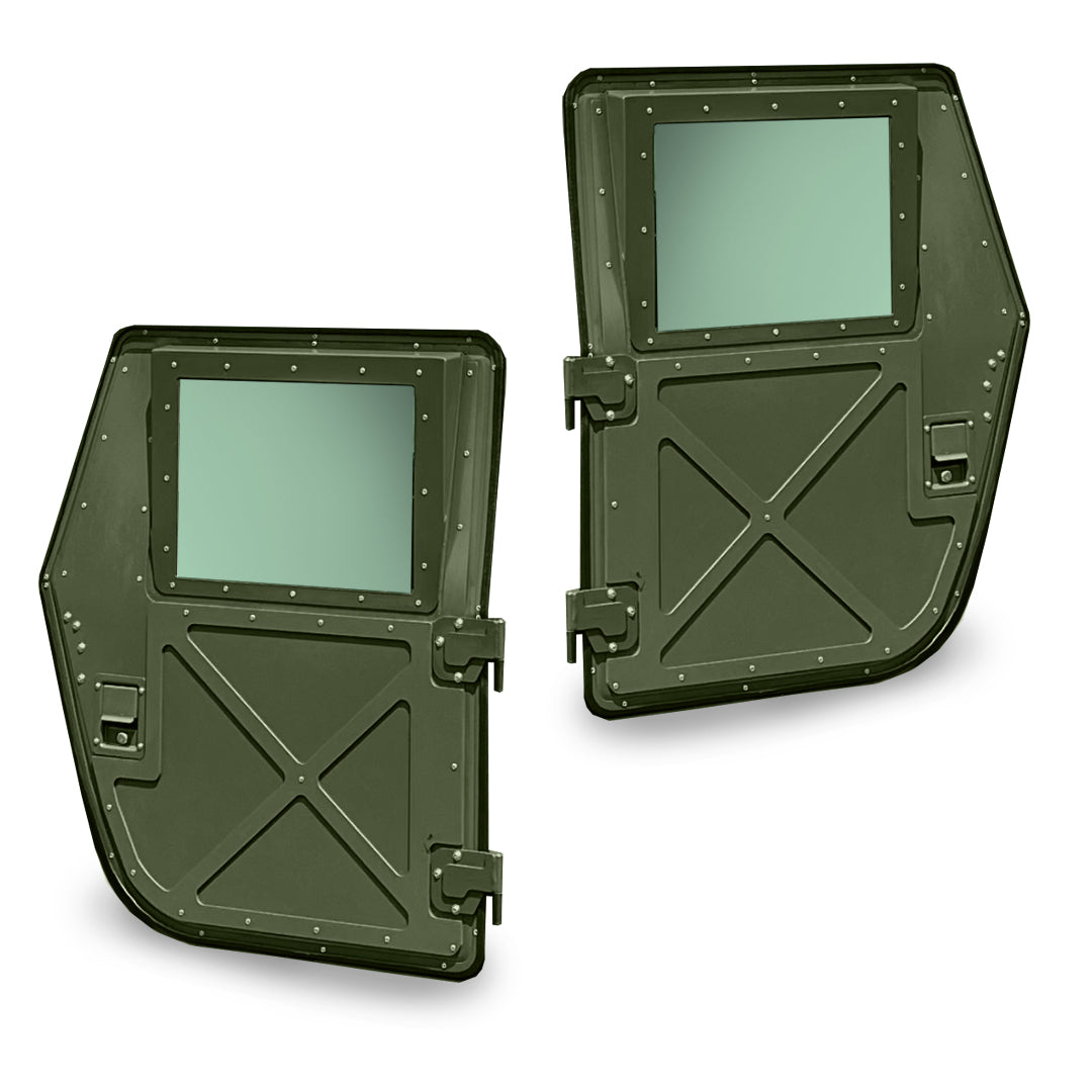 Hard "X" Military Doors for Humvee, Pair of Front or Rear - Black, Tan, or Green Hard Doors