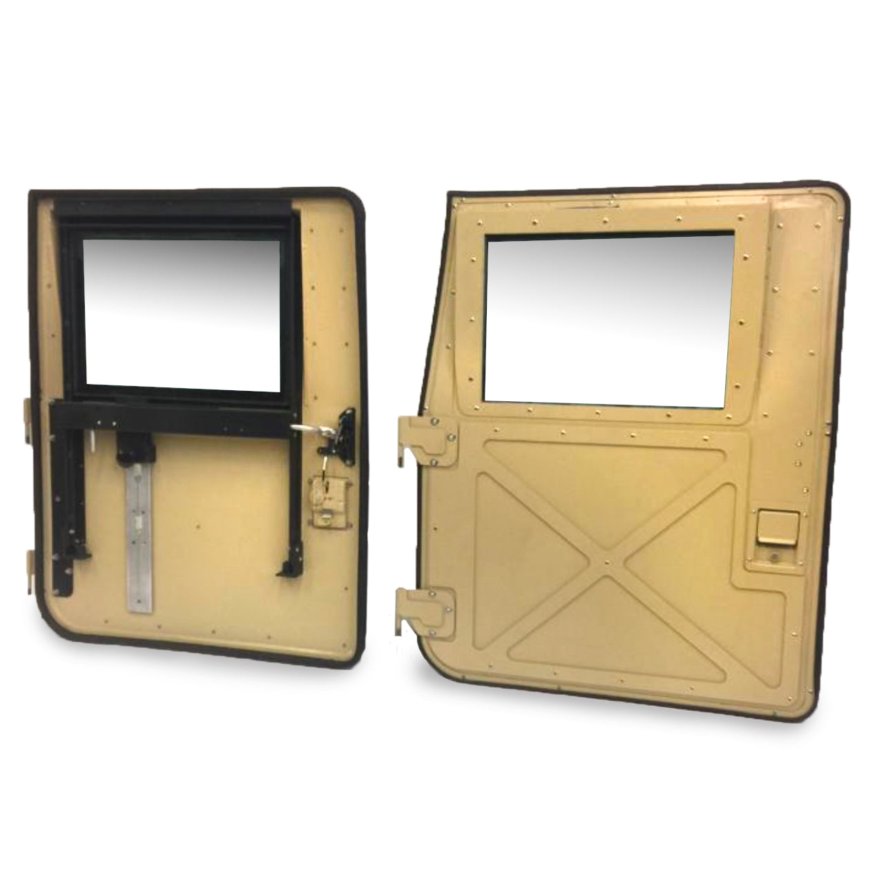 Hard "X" Military Doors for Humvee, Pair of Front or Rear - Black, Tan, or Green Hard Doors