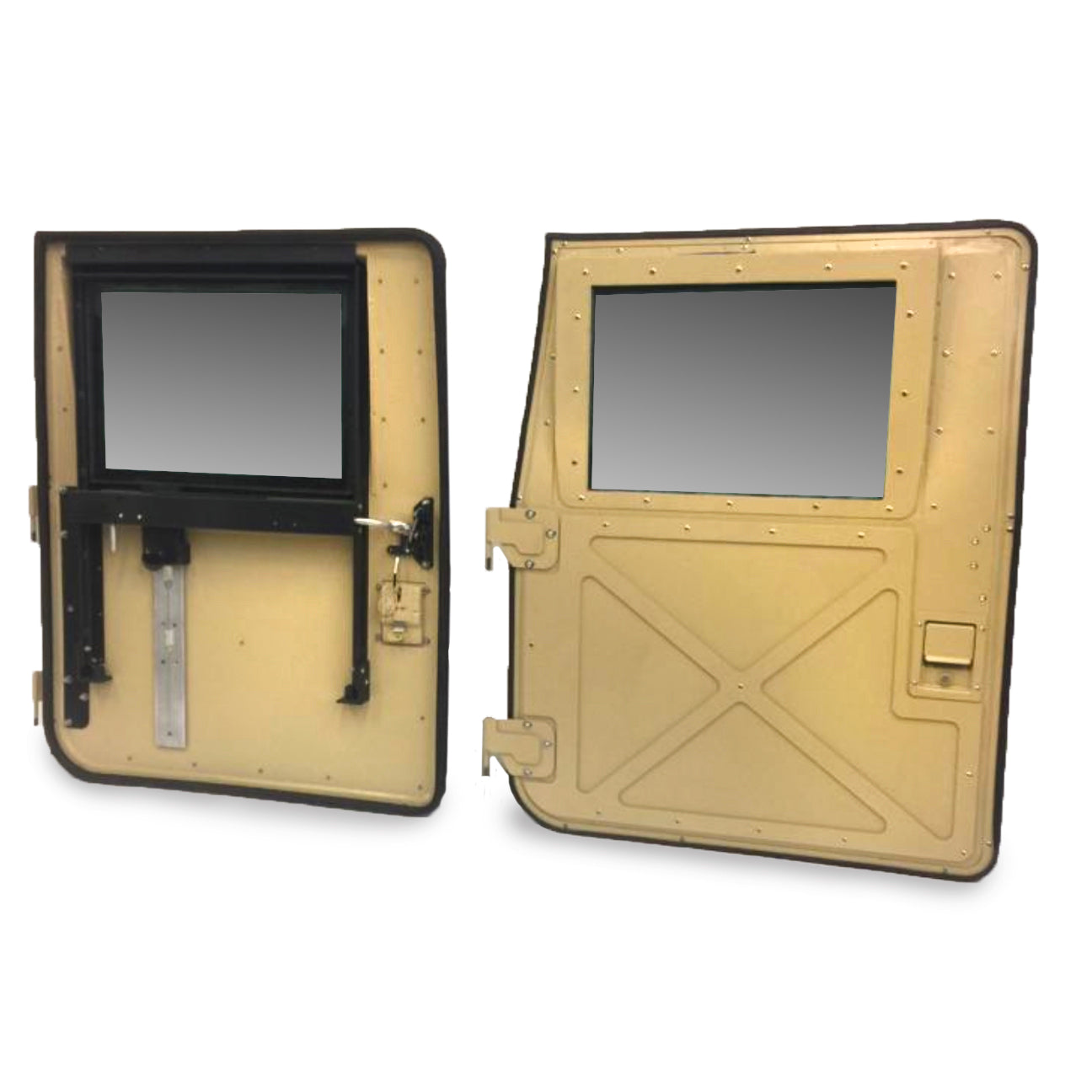 Hard "X" Military Doors for Humvee, Pair of Front or Rear - Black, Tan, or Green Hard Doors