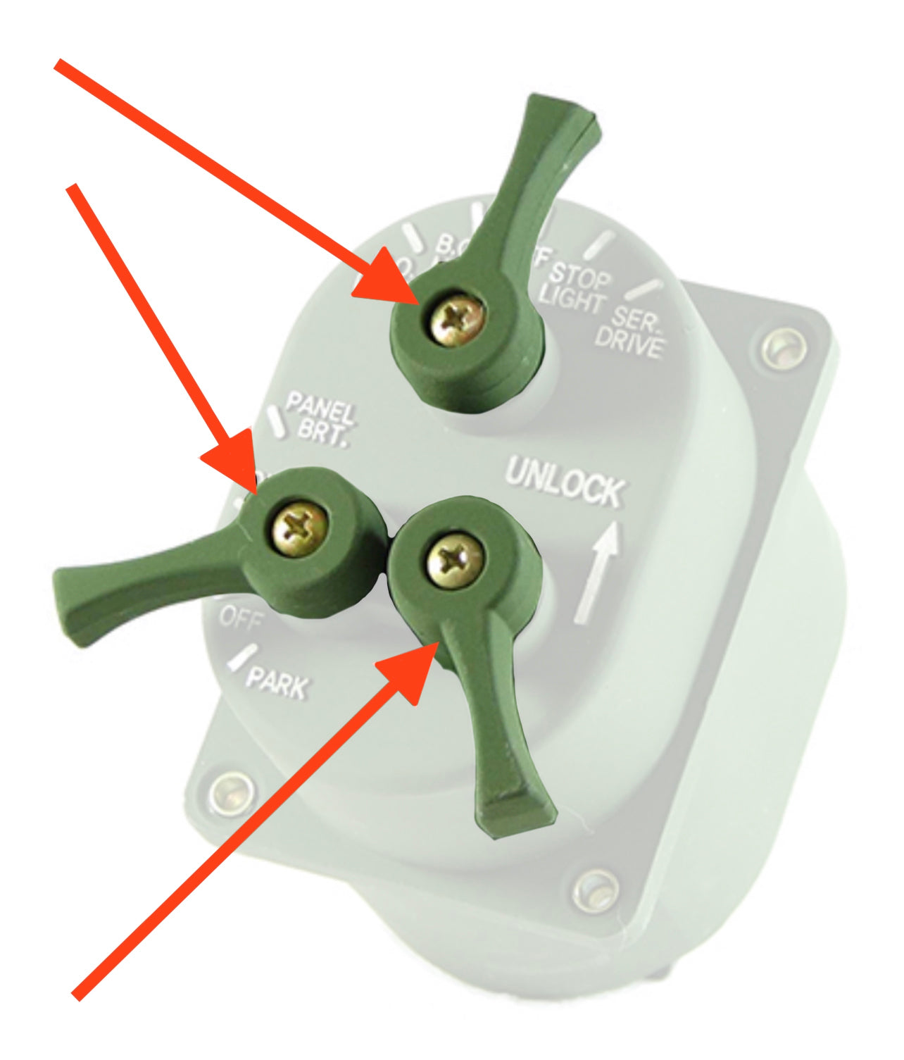 One Lever for Light Switch fits Humvee
