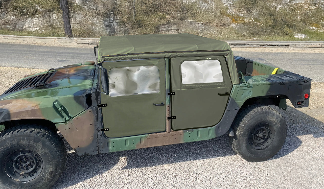 Complete Soft Canvas Cab Kit- 4 Man Cab- GREEN- Includes Soft Top + 4 Doors + Rear Curtain + Rear Curtain Installation Kit
