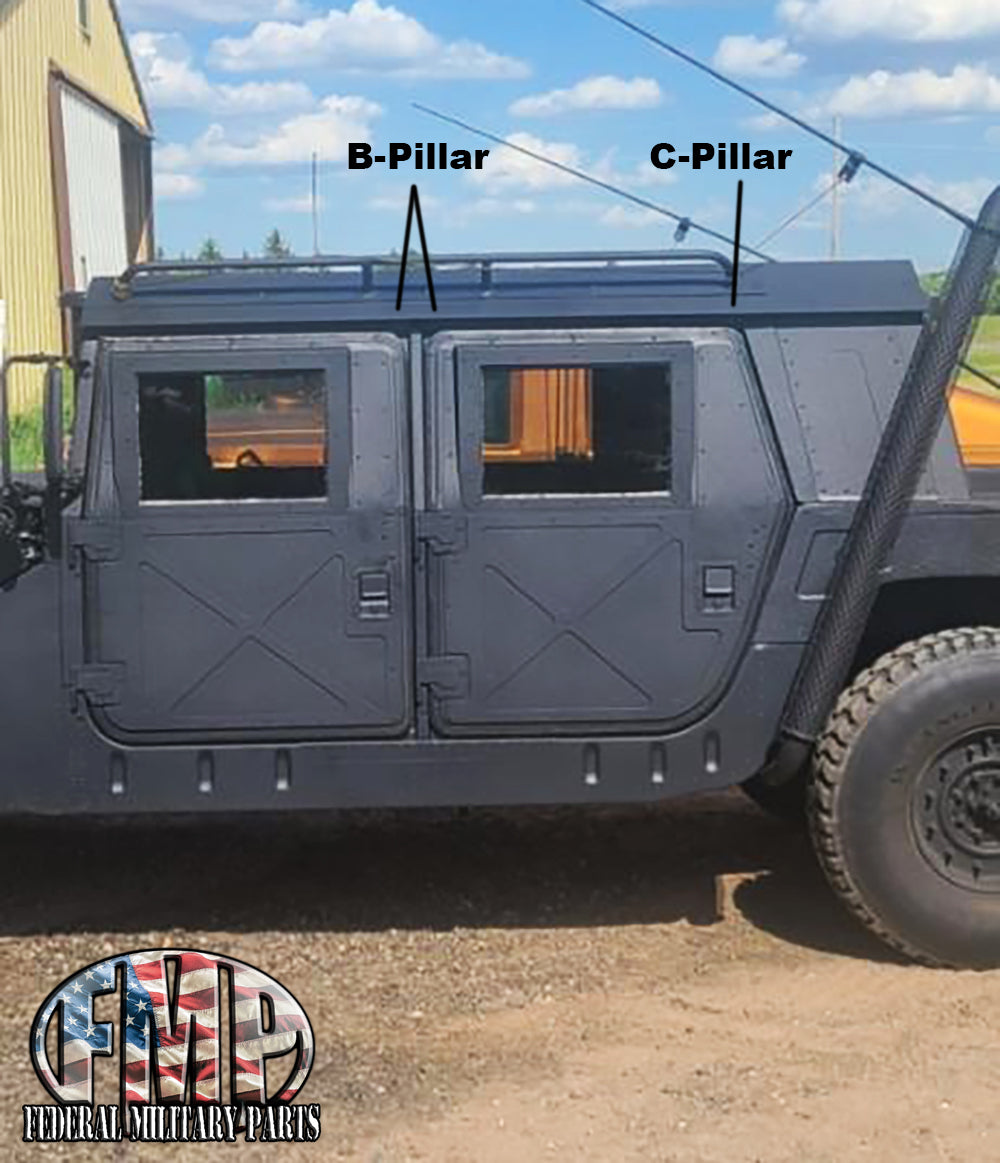 Two Piece (C-Pillar) Door Gap Filler Kit - For Rear Door Only - 1 per side, fits Humvee