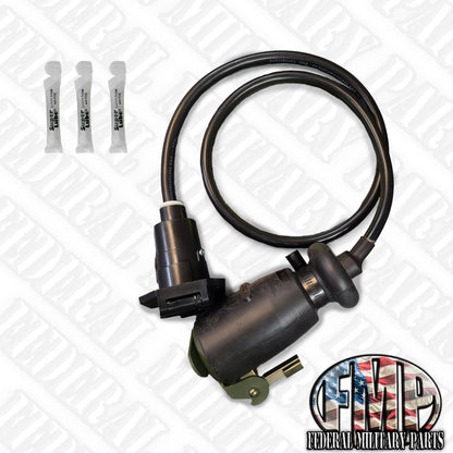 Universal Military Wheeled Vehicle Power Cable (A) 12 Pin to 7 Blade Civilian Trailer Adapter Connector, 48" Long